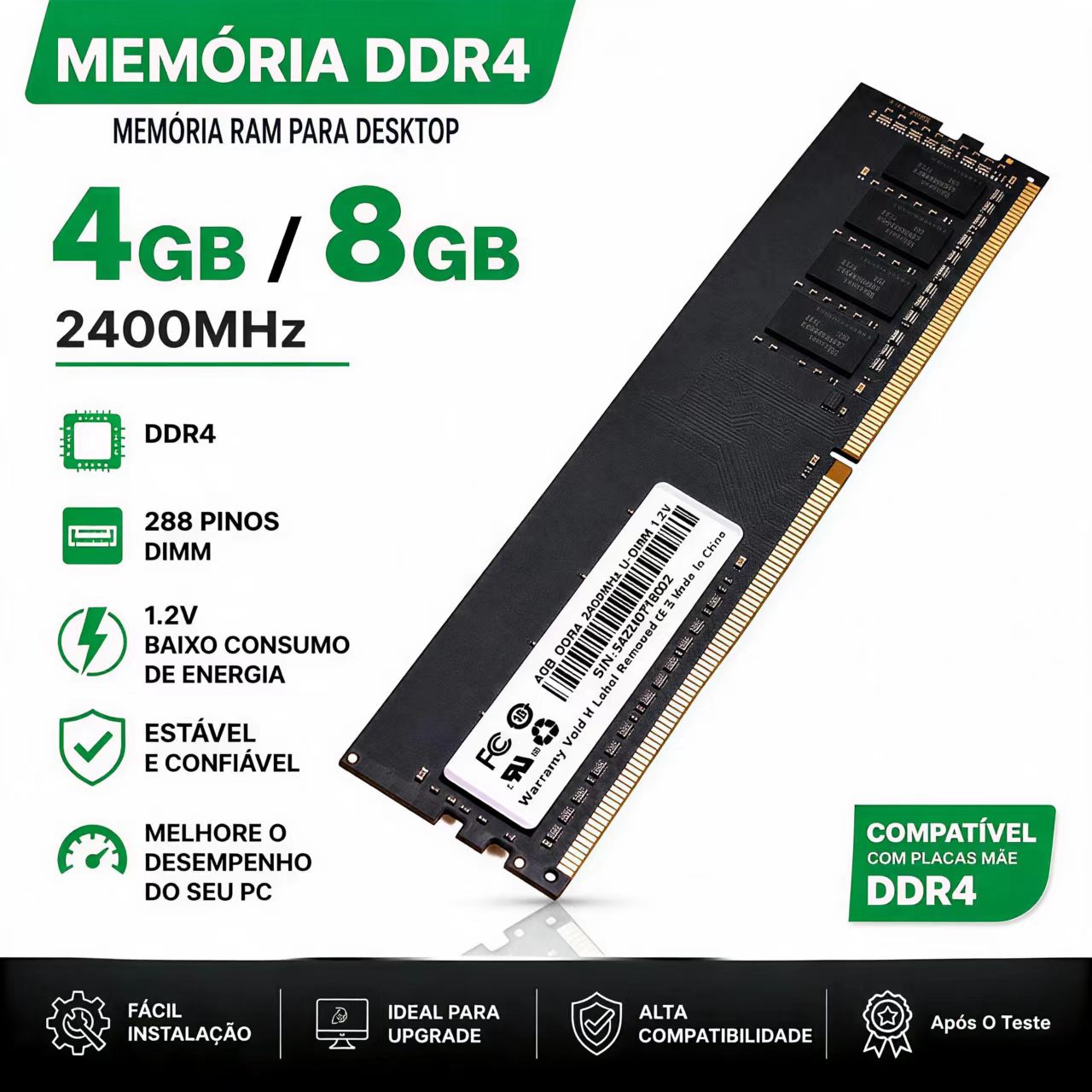 DDR4 RAM 4GB 8GB 2400MHz Deskt - Server Memory Ddr4 ulasan dan harga